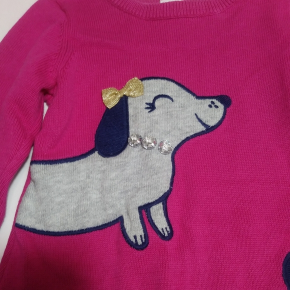 !!SOLD!!! GYMBOREE Sweater Dress Pink Puppy Dogs - Picture 5 of 6